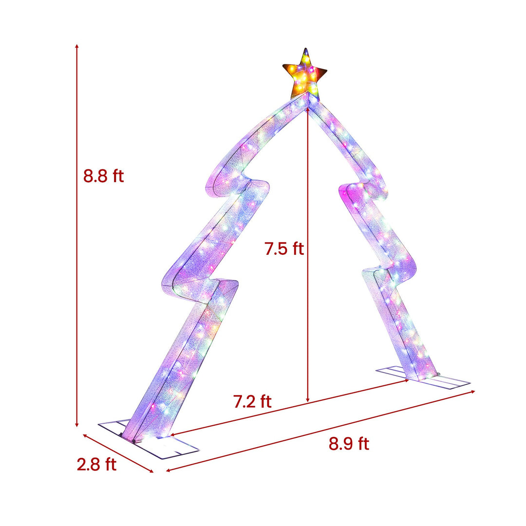 8.8 Feet Christmas Tree-shaped Archway with Top Star
