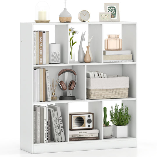 8-Cube Bookcase 3-Tier Storage Organizer with Anti-Tip Kit