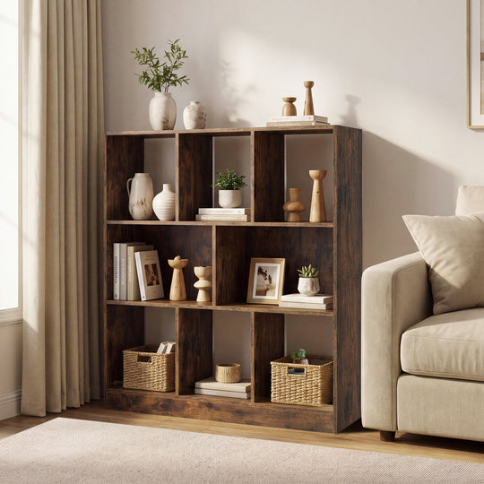 8-Cube Bookcase 3-Tier Storage Organizer with Anti-Tip Kit