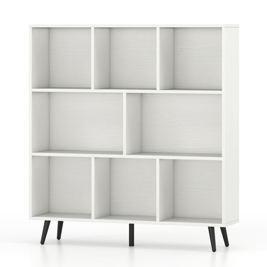 7/8/10-Cube Bookcase with 5 Tapered Metal Legs