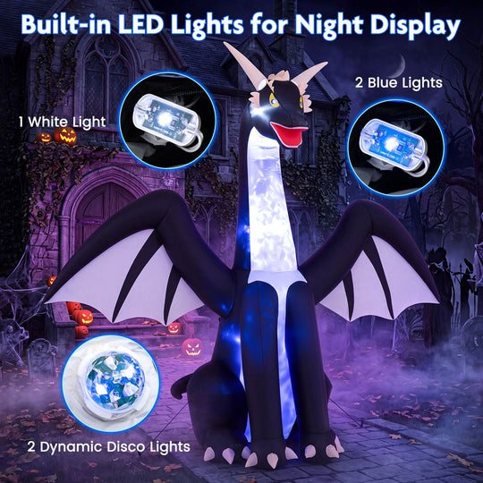 8 FTTall Halloween Inflatables Ice Dragon Outdoor Decoration