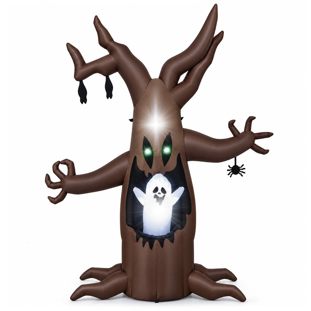 8 FT Halloween Inflatable Tree with Animated Popping Ghost for Holiday