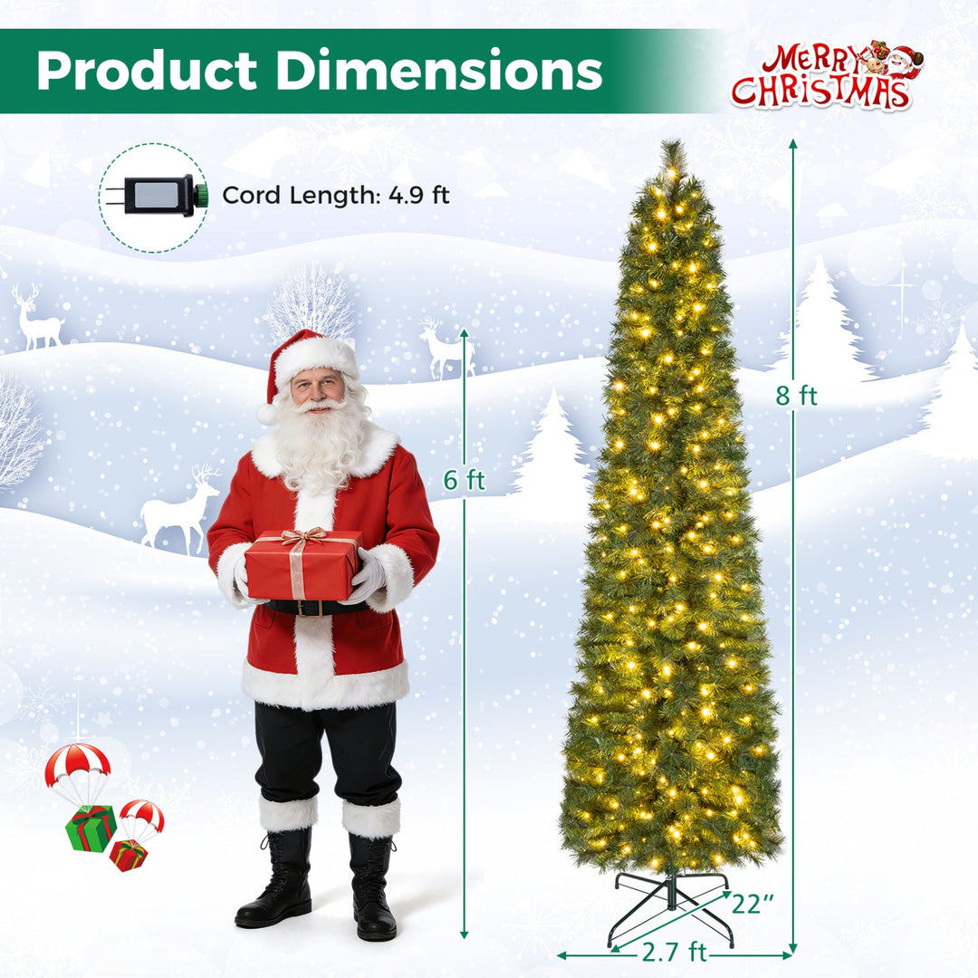 8 FT Artificial Pine Christmas Tree with 575 Branch Tips