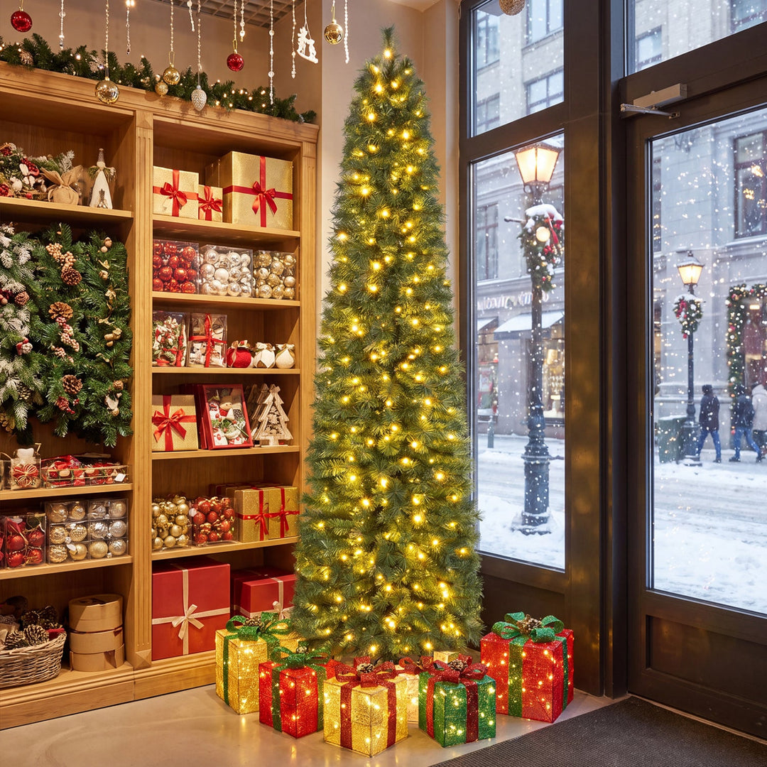 8 FT Artificial Pine Christmas Tree with 575 Branch Tips