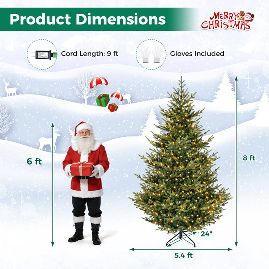 6 FT Pre-Lit Artificial Christmas Tree with 240 LED Lights