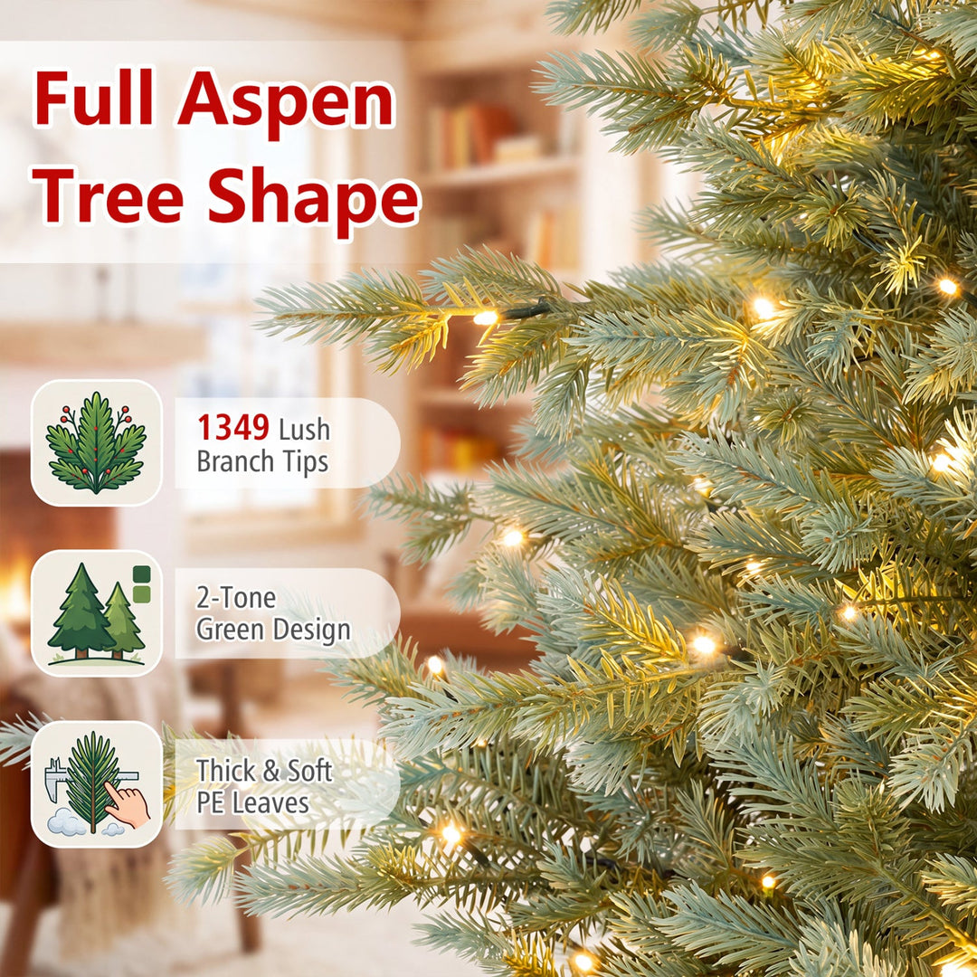 7 FT Pre-Lit Artificial Christmas Tree with 460 LED Lights