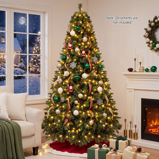 8 FT Pre-Lit Artificial Christmas Tree with 310/400/515 Warm White LED Lights and 8