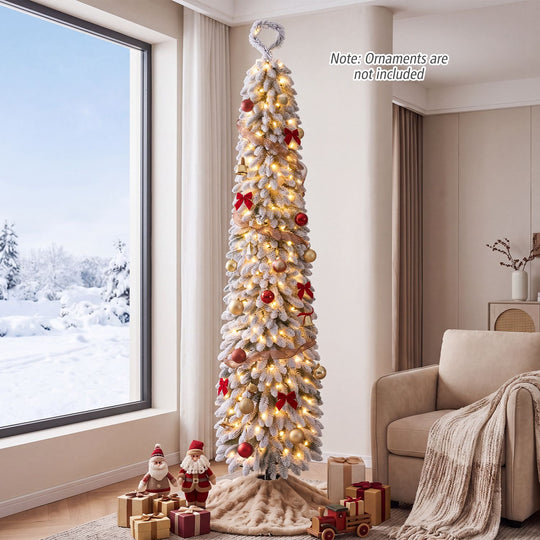 5 FT Pre-Lit Artificial Christmas Tree with Bendable Top and 110 Warm White LED Lights
