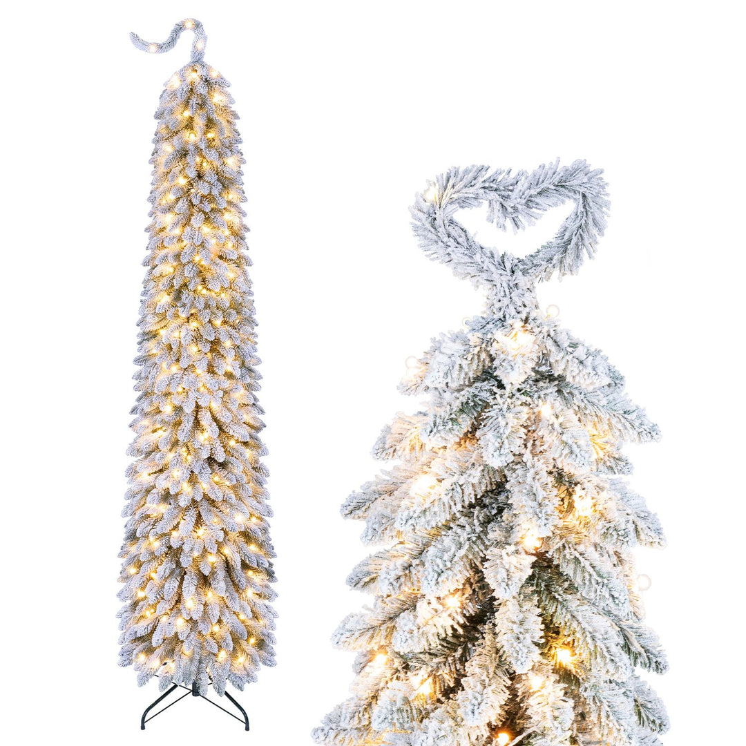 5 FT Pre-Lit Artificial Christmas Tree with Bendable Top and 110 Warm White LED Lights
