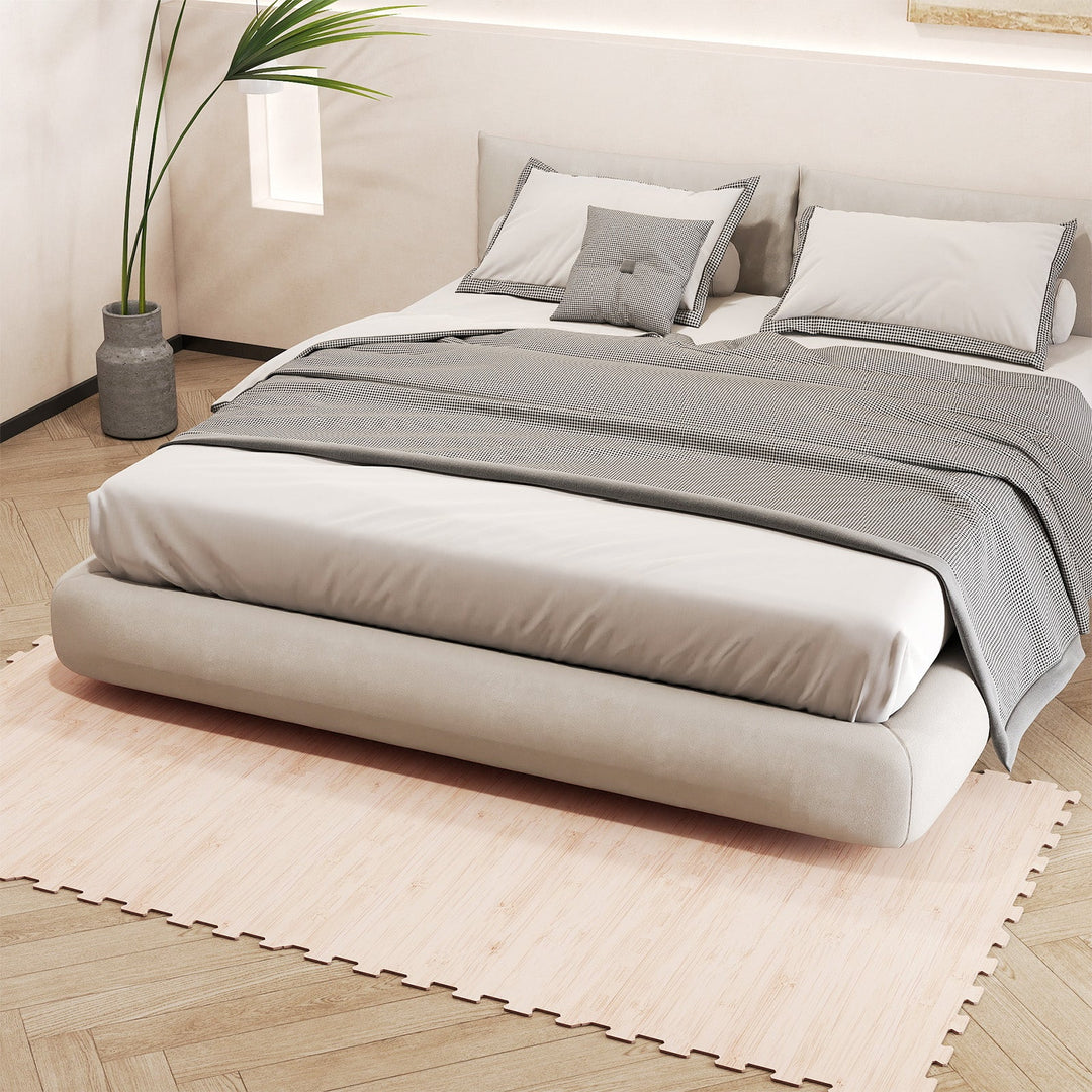 8 Pieces EVA Foam Floor Tiles with Wood Texture
