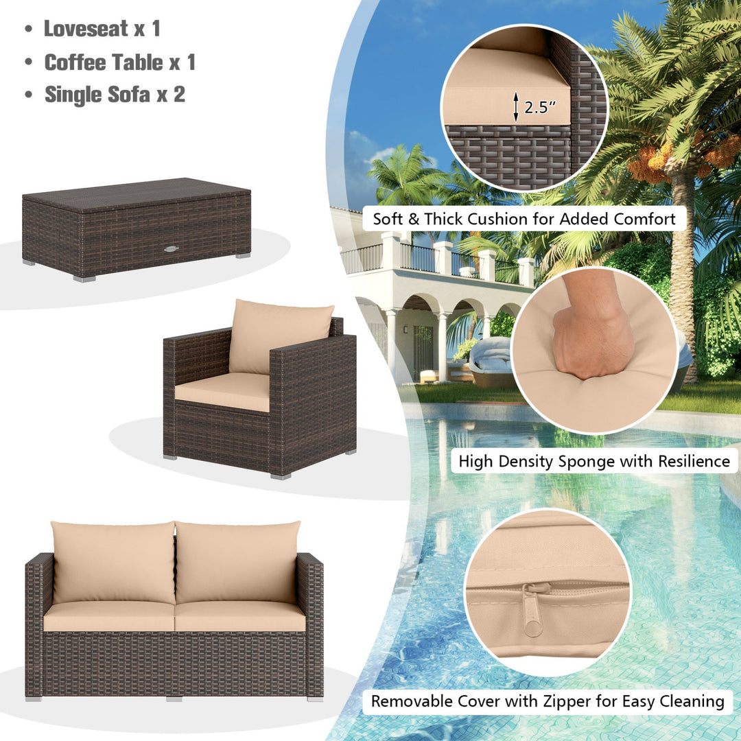 8-Piece Patio Conversation Set with Padded Cushions
