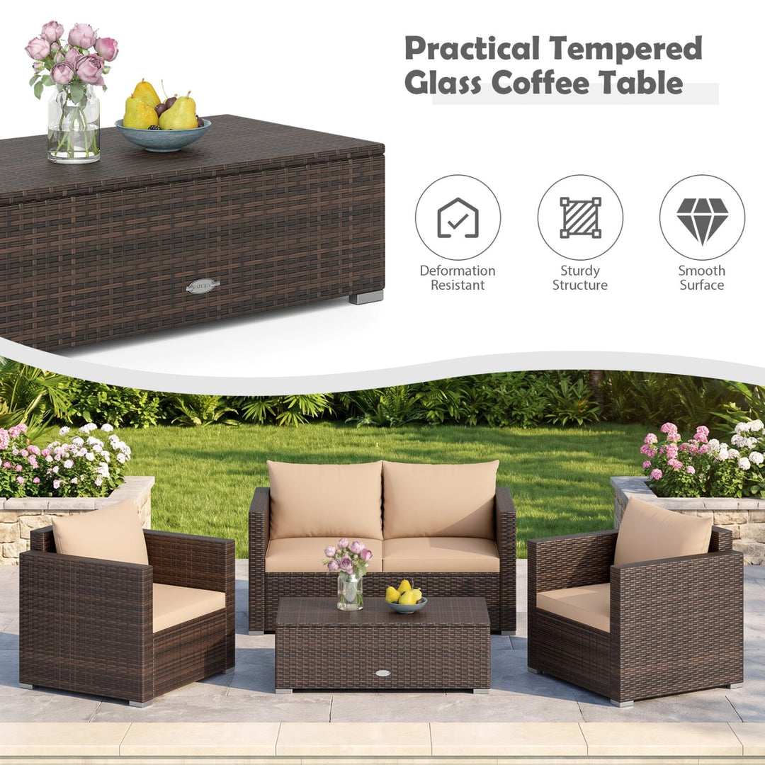 8-Piece Patio Conversation Set with Padded Cushions