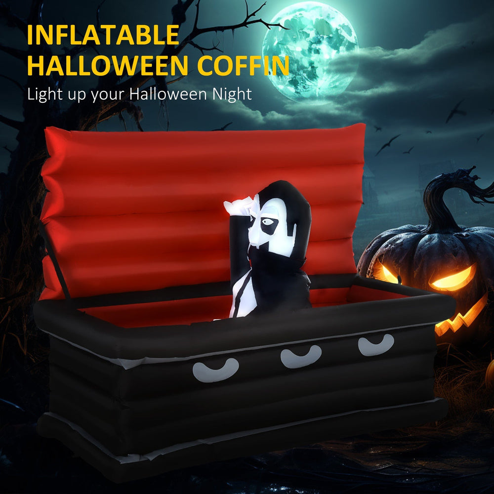 6 FT Halloween Inflatable Vampire in Coffin with LED Lights