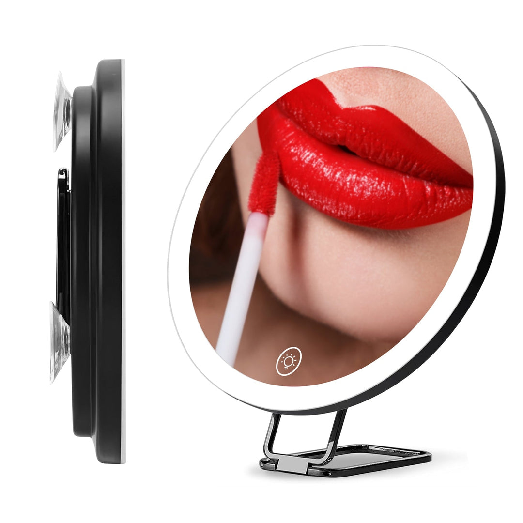 30X Magnifying Mirror With Light 3 Colors Dimmable Brightness Included Tweezer Scissor _x000B__x000B_Travel Magnifying Makeup Mirror with Suction Cup 360¡ Adjusta