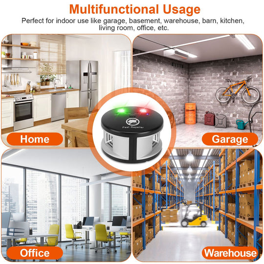 360¡ Ultrasonic Pest Repeller Electronic Plug-in Pest Control Mouse Chaser BlockerÊRepellent Deterrent with Pressure Wave & Ultrasonic Sound for Indoo