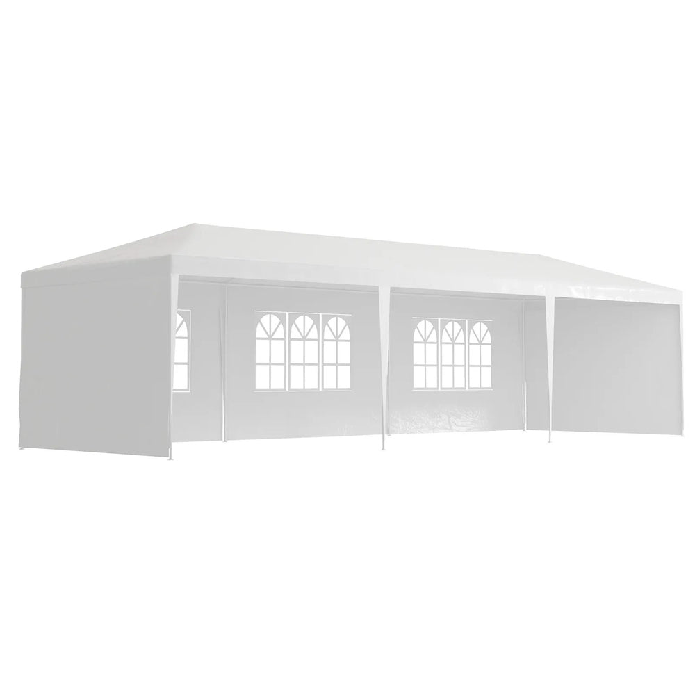 30′L × 10′W × 8.2′H Outdoor Waterproof Canopy Gazebo Patio Party Tent with 3 Window Sidewalls, 2 Zipper Walls for Weddin
