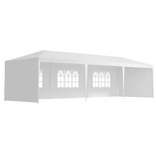 30′L × 10′W × 8.2′H Outdoor Waterproof Canopy Gazebo Patio Party Tent with 3 Window Sidewalls, 2 Zipper Walls for Weddin
