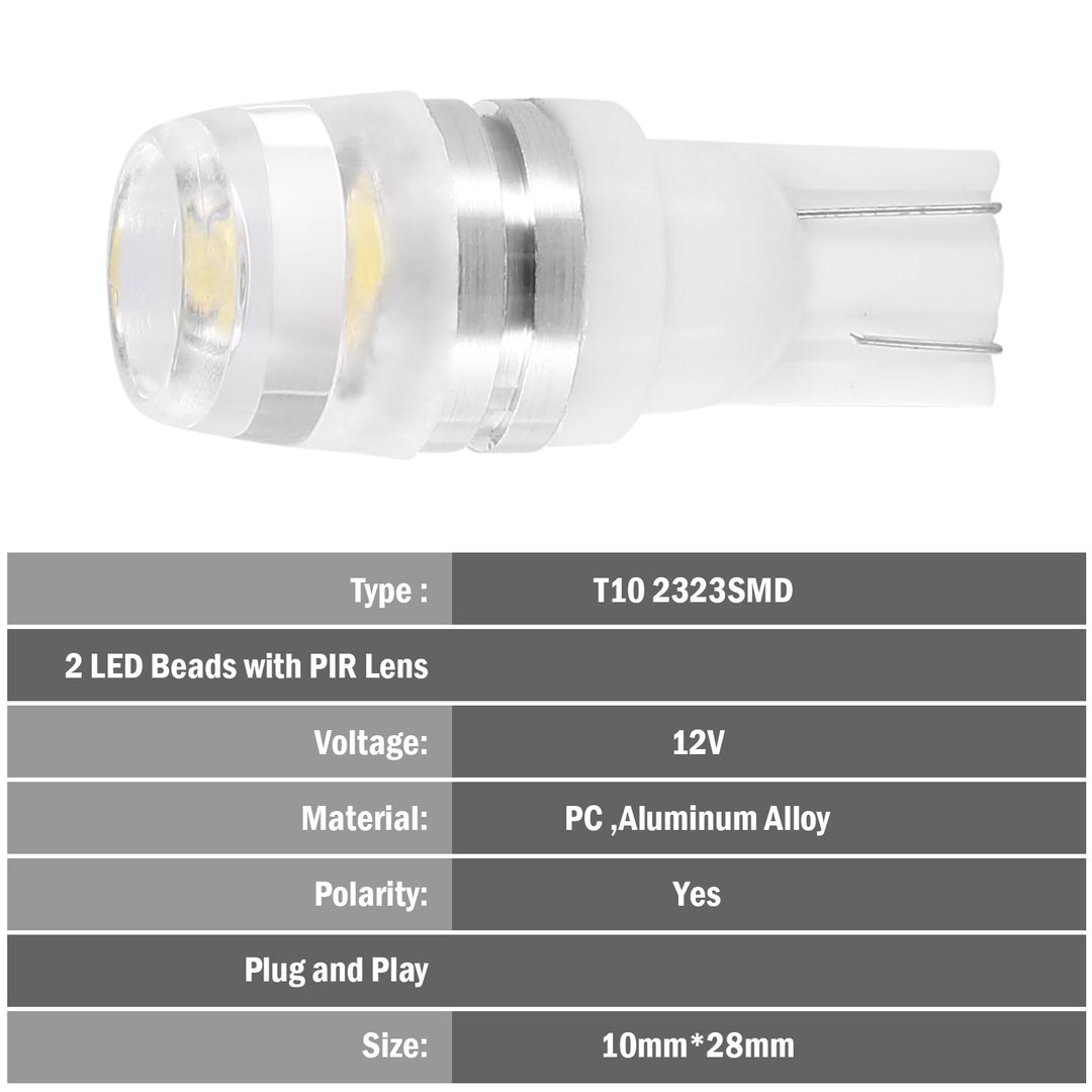 20Pcs/Kit LED Car Light Bulbs 500lm T10 2323SMD 6500K White Auto Lamps Replacement for Dome Map Door Trunk Signal License Plate