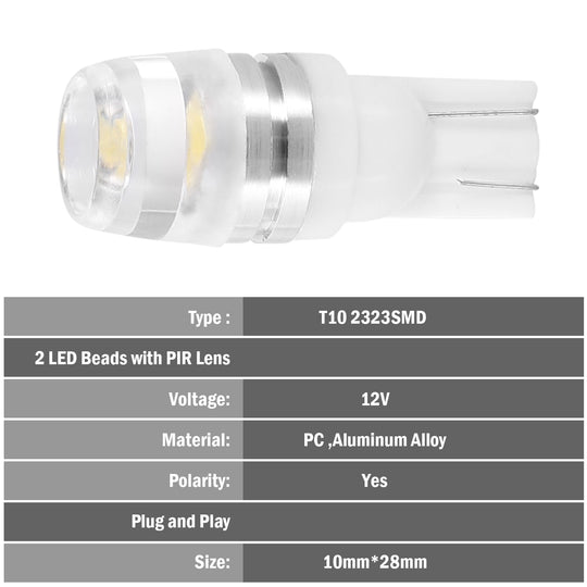 20Pcs/Kit LED Car Light Bulbs 500lm T10 2323SMD 6500K White Auto Lamps Replacement for Dome Map Door Trunk Signal License Plate
