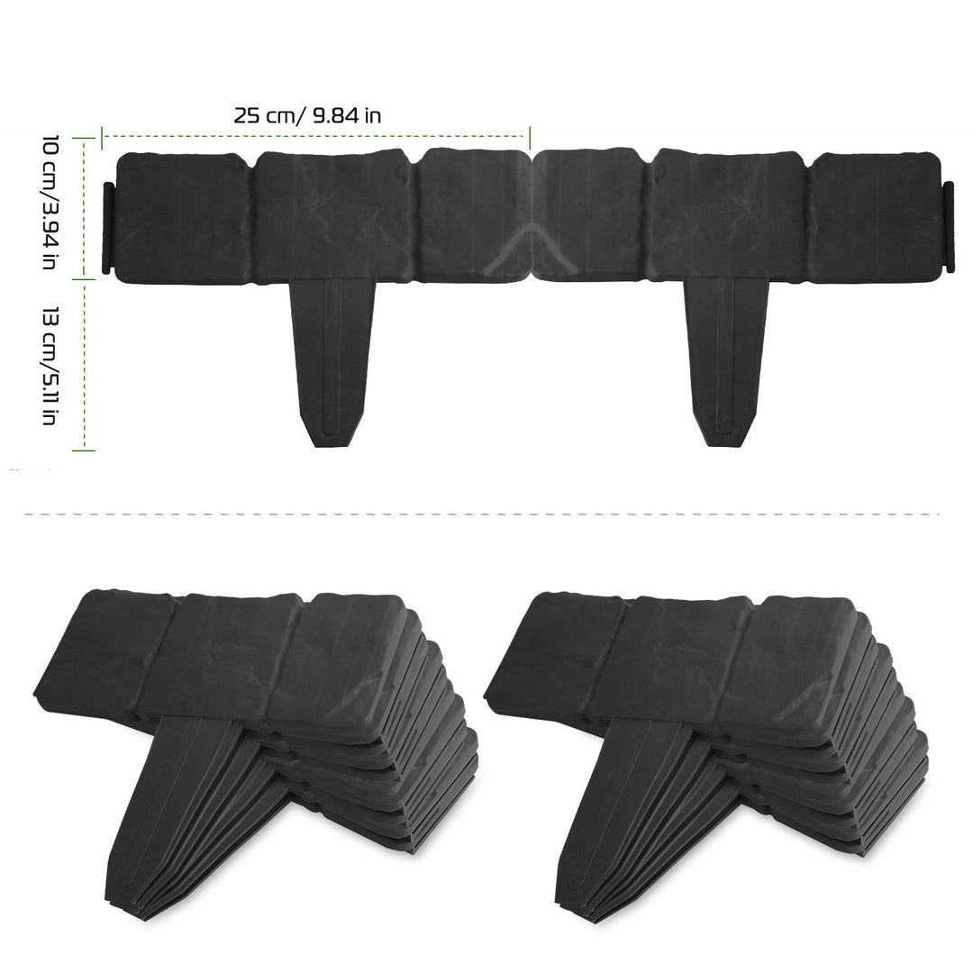 Plastic Garden Lawn Edging 20-Piece Cobblestone Effect