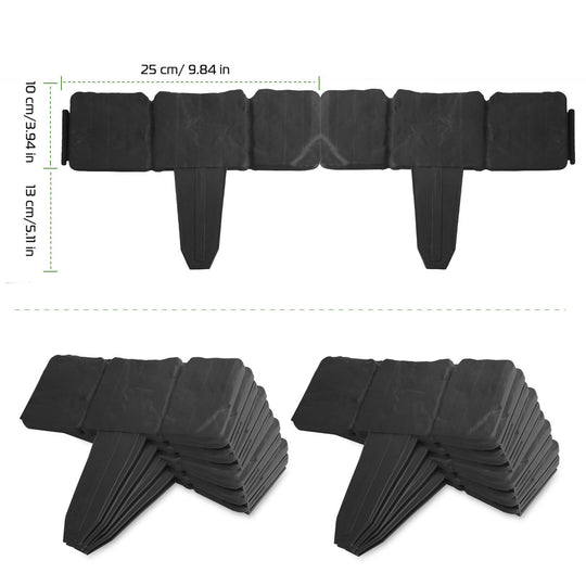 Plastic Garden Lawn Edging 20-Piece Cobblestone Effect