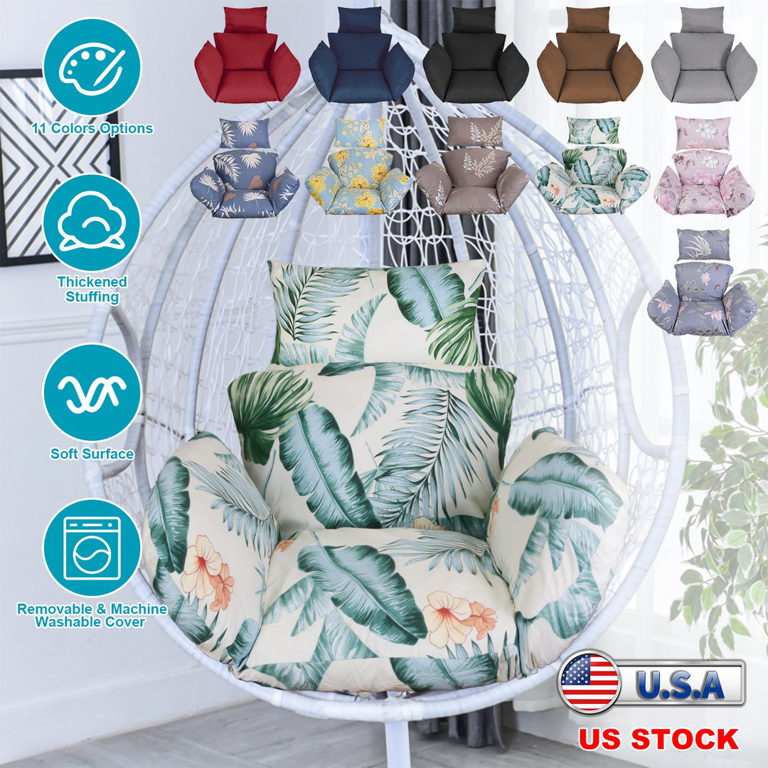 Egg Chair Cushion with Headrest - Thick Padded Hanging Seat