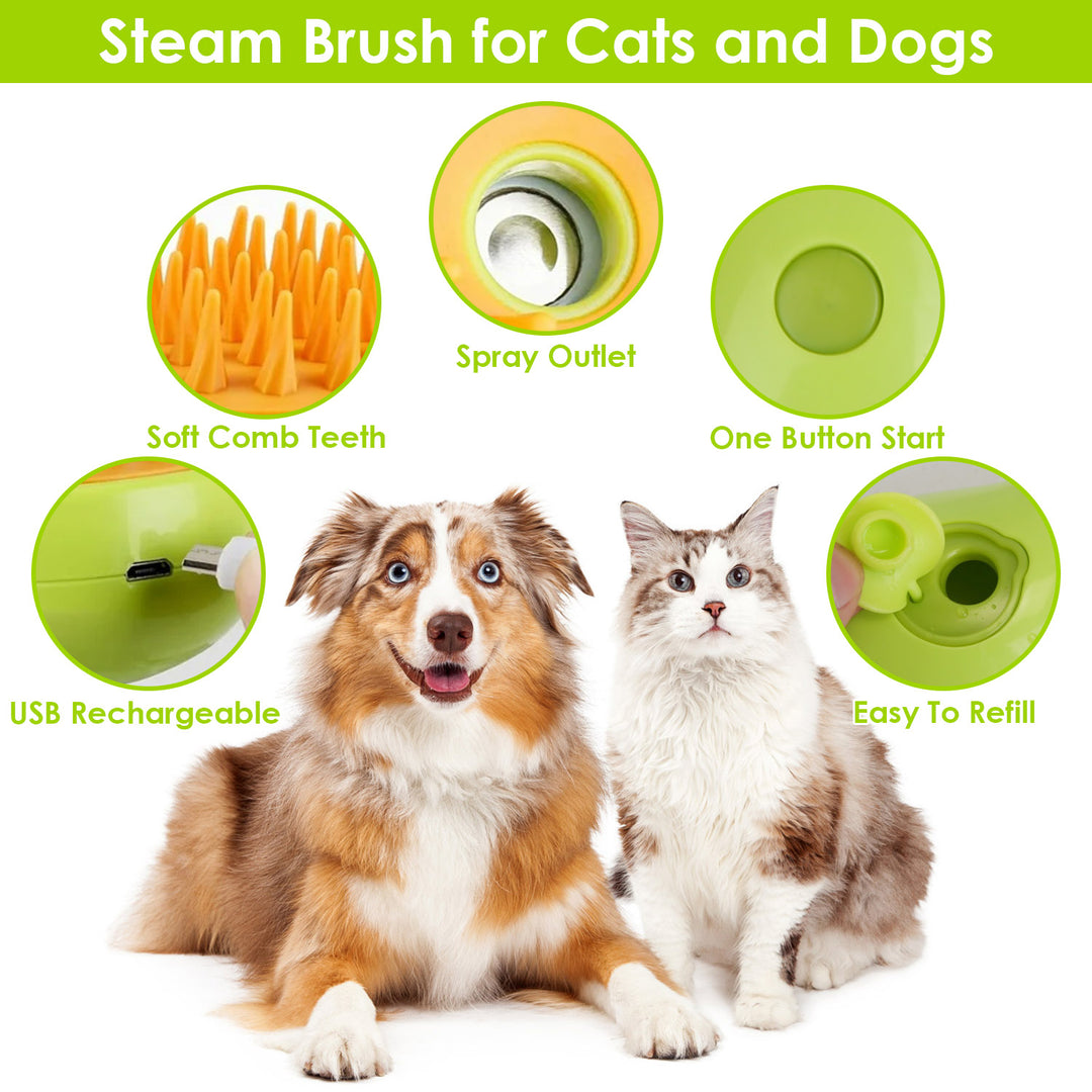 GBruno 3 In 1 Cat Grooming Steam Brush