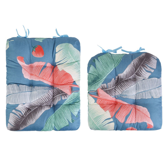 2Pcs Rocking Chair Cushion Upper And Lower Back And Seat Sets with Non-Slip Ties Polyester Fiber Filling Comfortable for Indoor Home Office Car