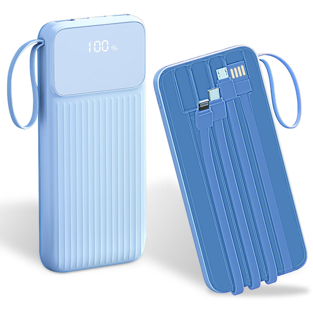 PD22.5W Fast Charger 20000mAh Fast Charging Power Bank Portable Charger with 4 Inbuilt Cables Digital Display Handle Fit For IOSPhone 15/14 Android An