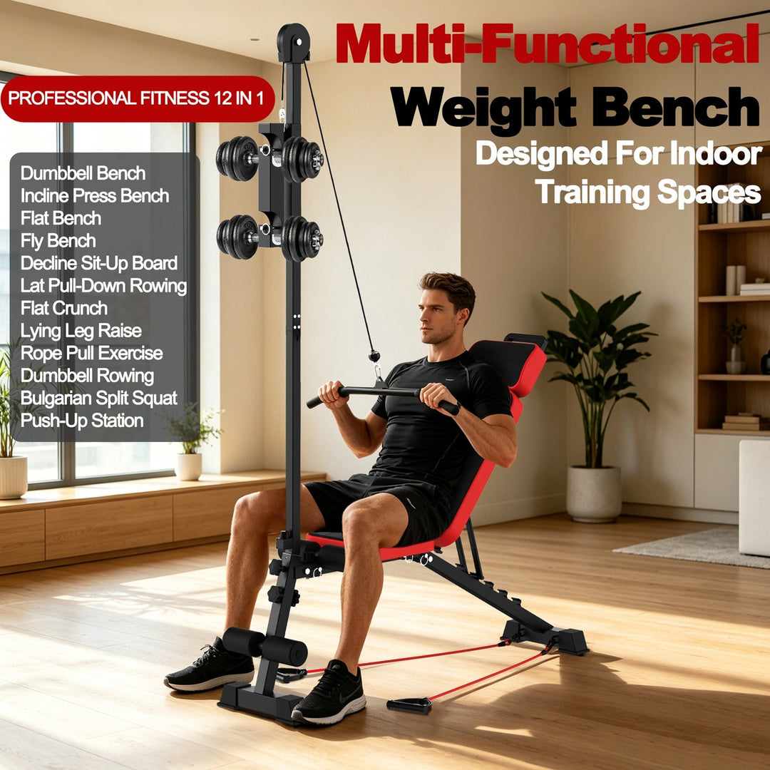 Multi-Functional Weight Bench with Pulley System