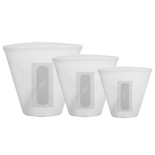 3Pcs Silicone Food Storage Bags Reusable Leakproof Food Container Set with 3 Seals Microwave Dishwasher Safe Environment Friendly 8.5Oz/17Oz/25.4Oz