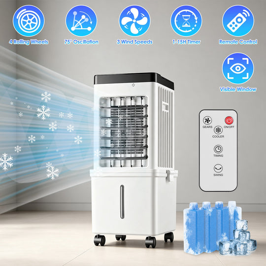 Portable Evaporative Air Cooler 12L with Remote & Timer