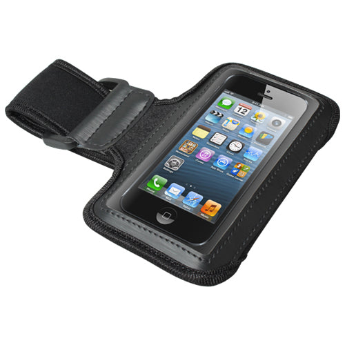 Black Armband Case with Adjustable Strap for iPhone 5