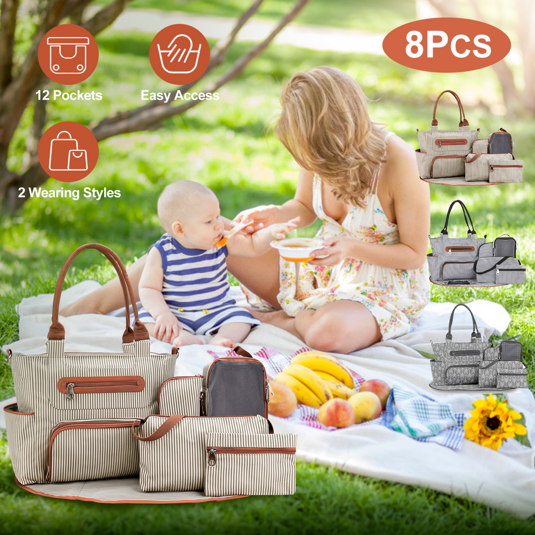 GBruno 8Pcs Baby Nappy Diaper Bags