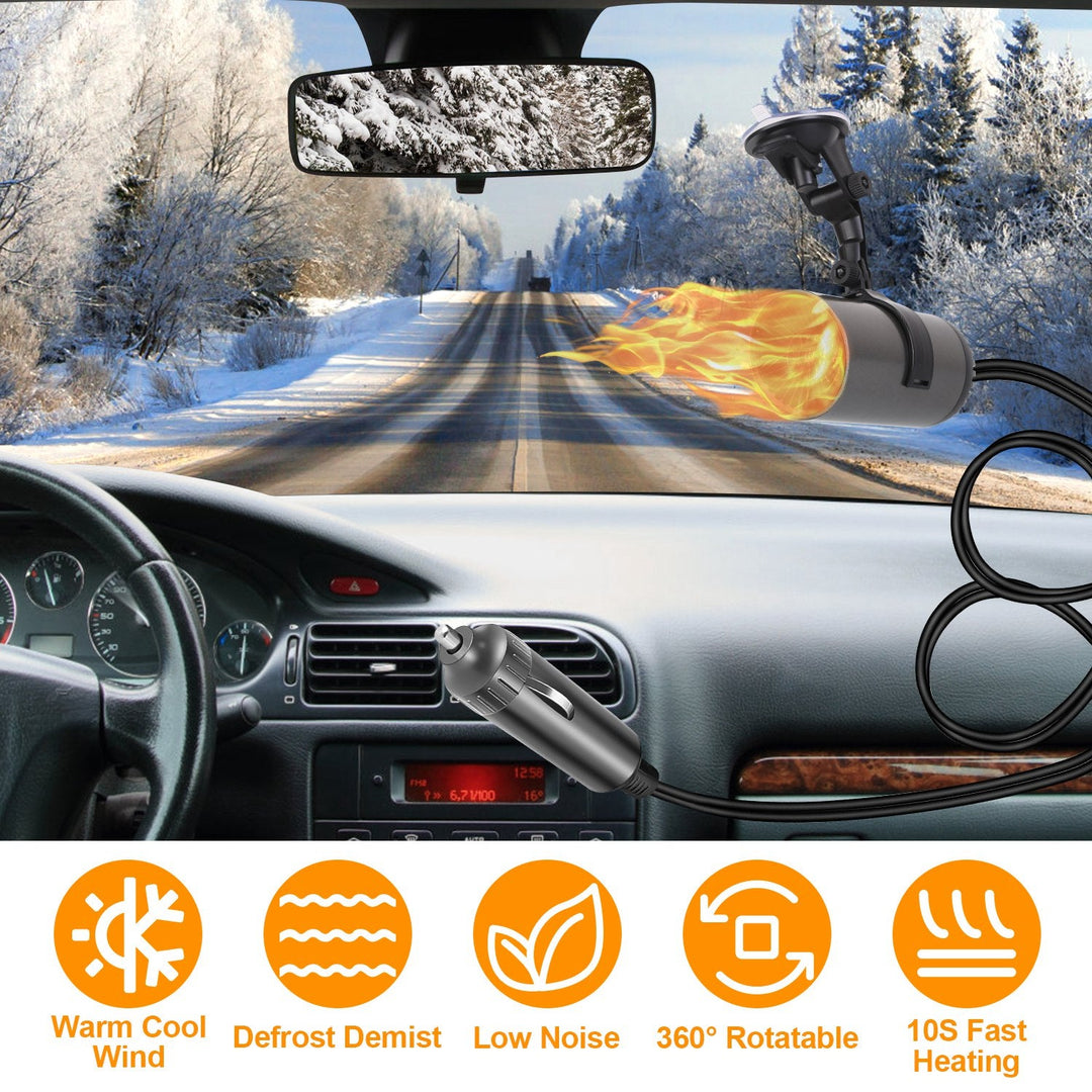 24V 216W Portable Car Heater 2 In 1 Heating Cooling Fan Rotatable Demister Defroster with 4.92ft Cord