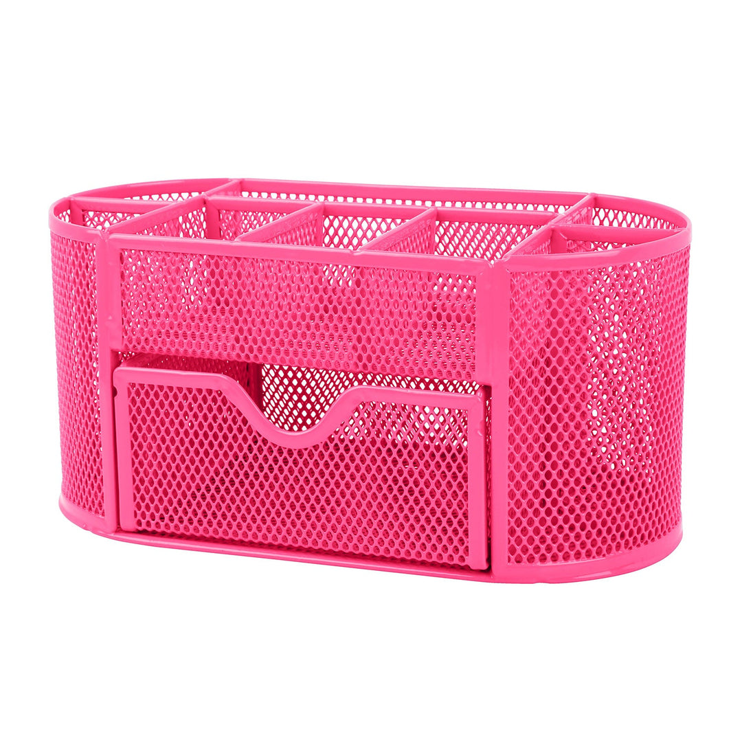 Metal Mesh Pencil Holders Desk Organizer w/9 Compartment Pen Holder Storage