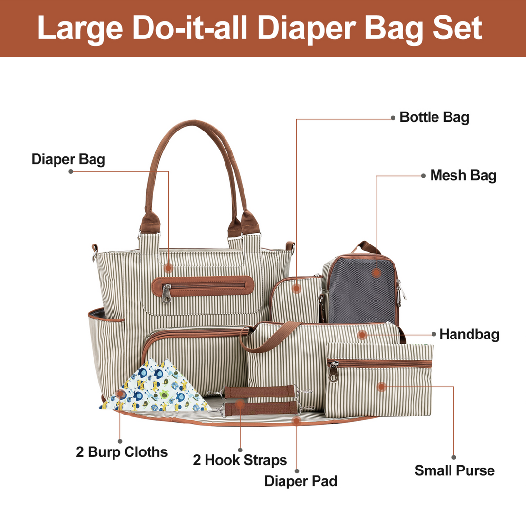 GBruno 8Pcs Baby Nappy Diaper Bags