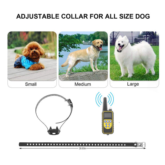 iMounTEK Dog Training Collar IP67 Waterproof Pet Trainer 300mAh Rechargeable 875 Yard Remote Control 4 Modes Adjustable Level