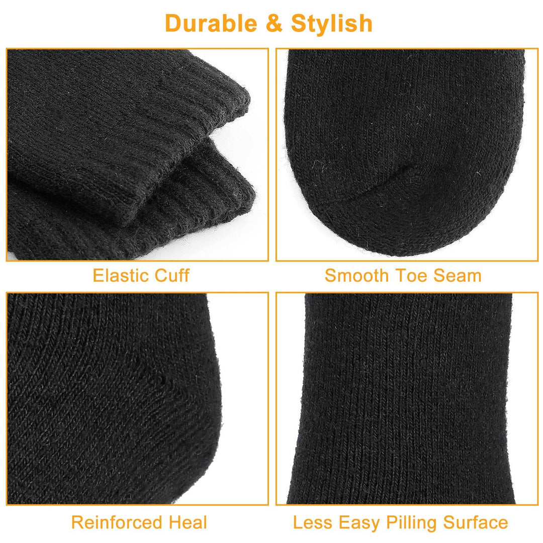3 Pairs Men Warm Wool Socks Soft Cozy Winter Thermal Socks For Men Thick Heat-Trapping Moisture Wicking Socks Indoor Outdoor