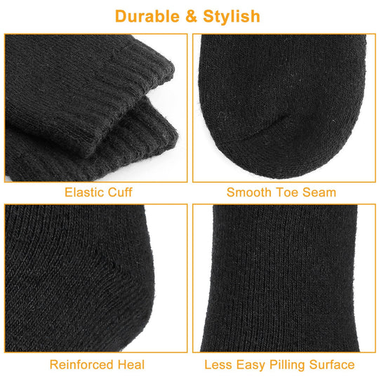 3 Pairs Men Warm Wool Socks Soft Cozy Winter Thermal Socks For Men Thick Heat-Trapping Moisture Wicking Socks Indoor Outdoor