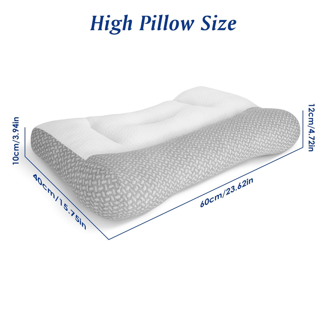 Ergonomic Bed Pillow with Dual Height Design & Breathable Mesh