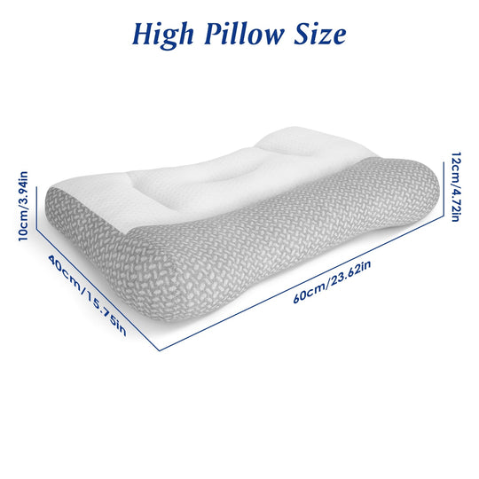Ergonomic Bed Pillow with Dual Height Design & Breathable Mesh