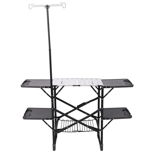 Folding Camping Kitchen Table with Heat-Resistant Top