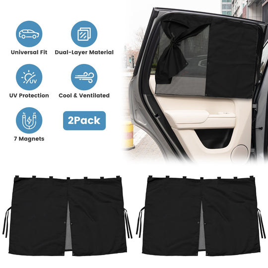 Magnetic Car Window Shades - 3 Adjustable Modes, UV Protection