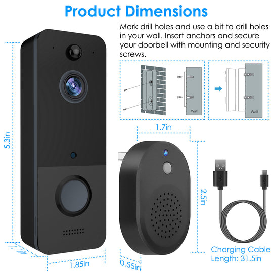 GBruno Smart Wi-Fi Video Doorbell