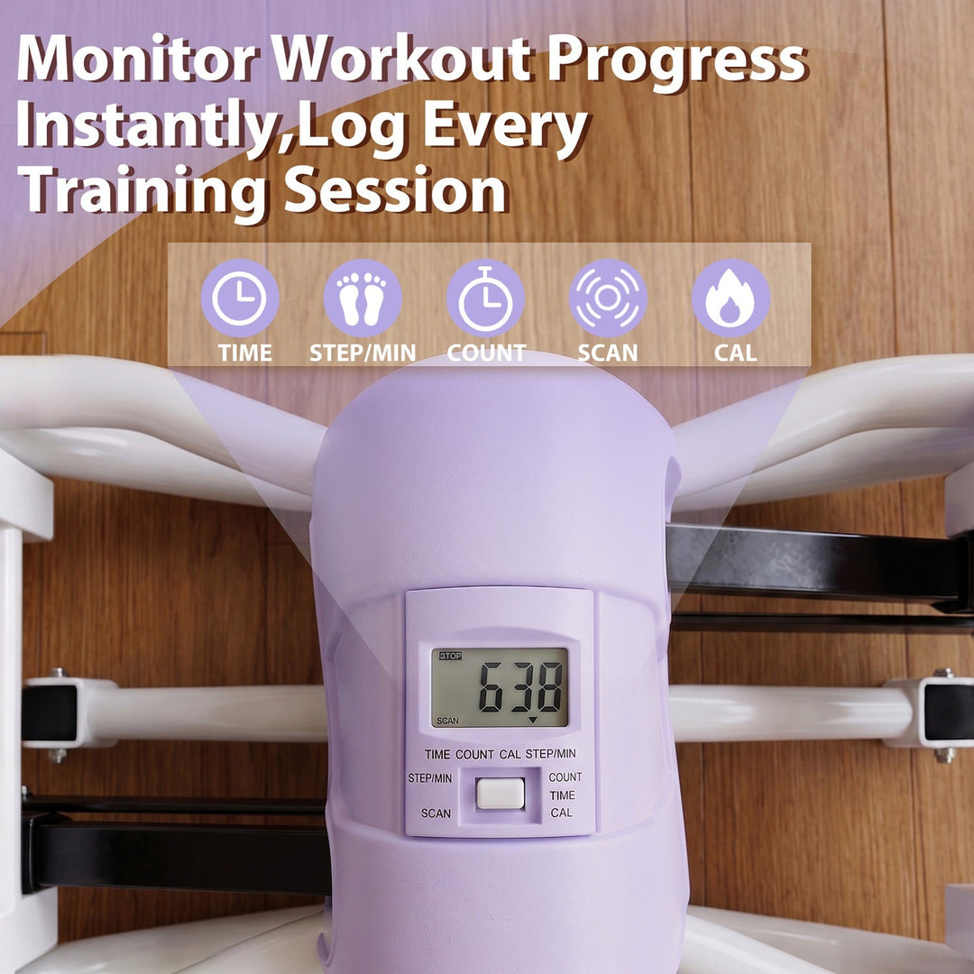Compact Swing Stepper with Resistance Bands & LCD Monitor