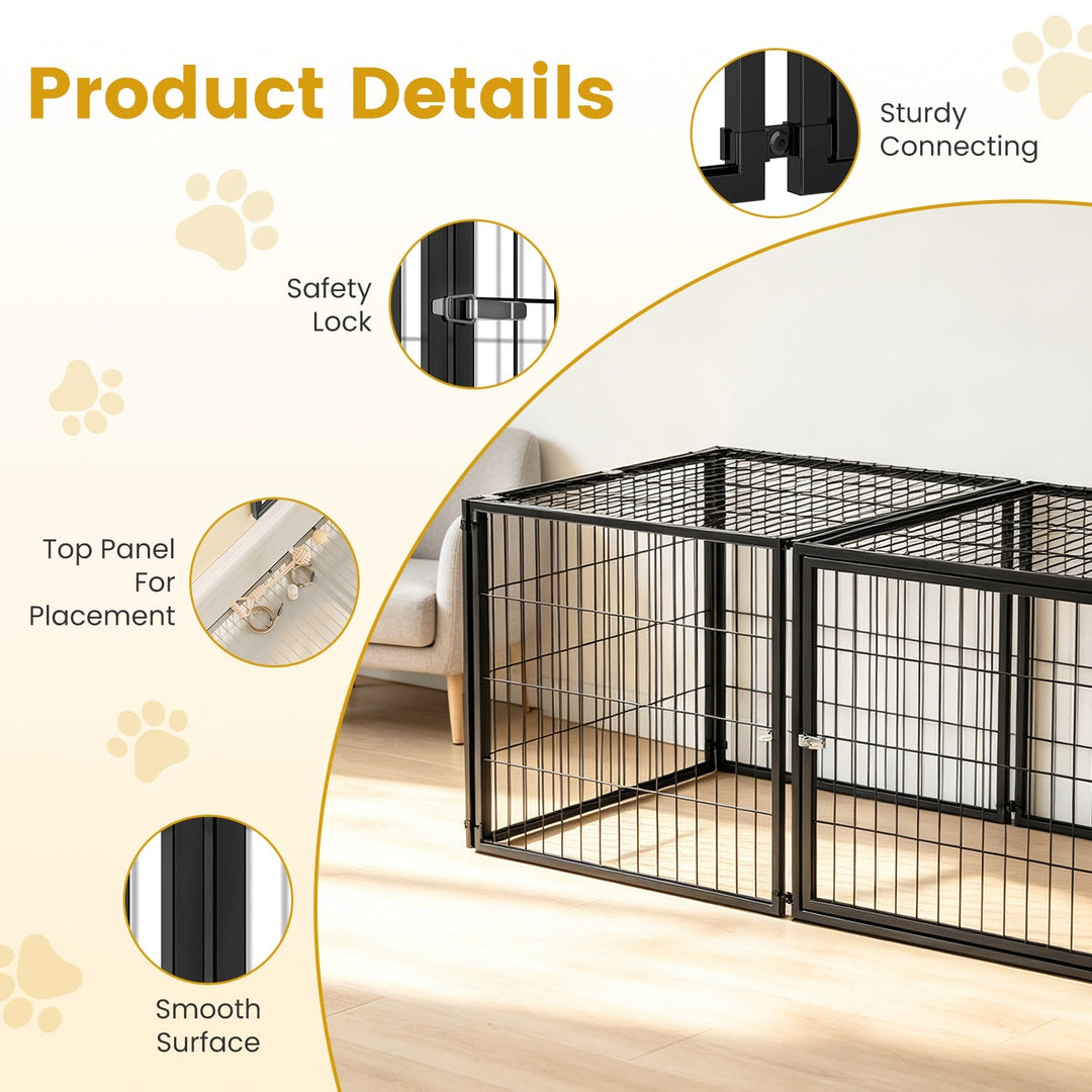 48.2" Indoor Dog Kennel with PVC Top Cover and Flexible Door