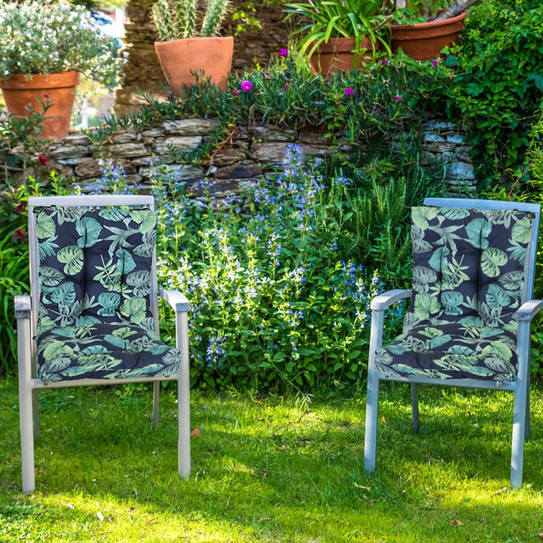 2Pcs Waterproof Rocking Chair Cushion Upper And Lower Back And Seat Sets with Non-Slip Ties Oxford Cloth Surface Polyester Filling Comfortable for Ind
