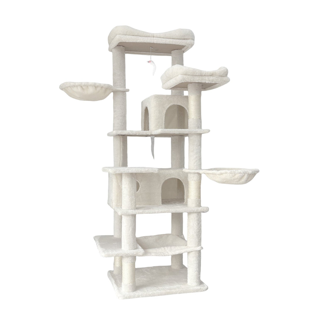 68-Inch Multi-Level Cat Tree Tower with Hammocks & Scratching Posts