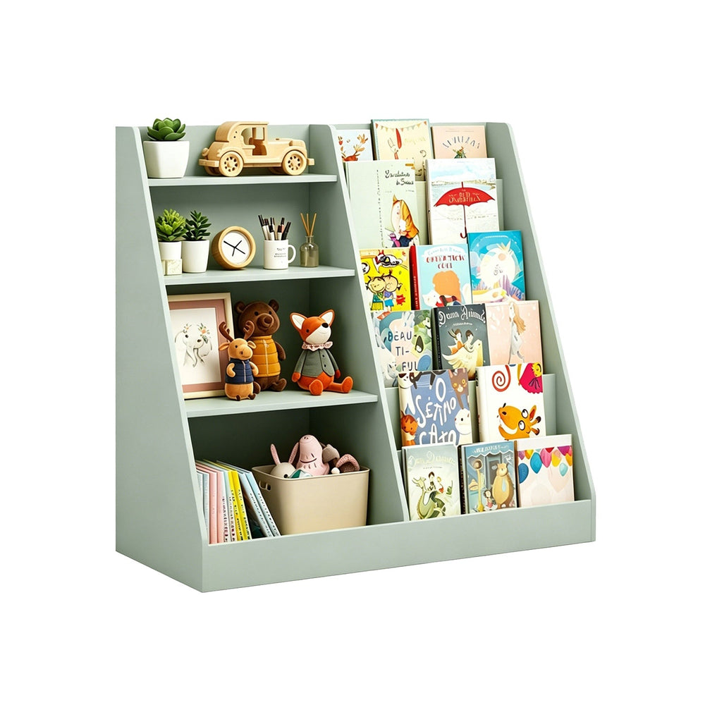 Kids Bookshelf with Toy Storage Organizer, 34.65" Multi-Tier